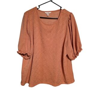 LC Lauren Conrad puff sleeve blouse XXL Peach Color